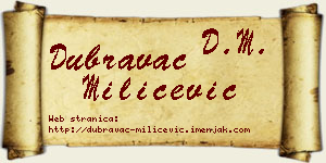 Dubravac Milićević vizit kartica